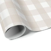 Pine Needle Lane Gingham - Stone Beige Geschenkpapier (Rolleneckpunkt)