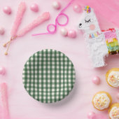 Pine Needle Lane - Kieferngrün-Gingham-Muster Pappteller (Party)