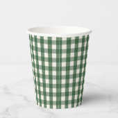 Pine Needle Lane - Pine Green Gingham Pattern Pappbecher (Rechts)
