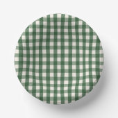 Pine Needle Lane - Pine Green Gingham Pattern Pappteller (Vorderseite)