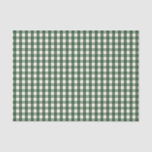Pine Needle Lane - Pine Green Gingham Pattern Seidenpapier (Vorderseite)