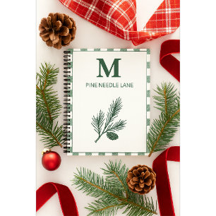 Pine Needle Lane - Rustikales Gingham & Botanische Notizblock
