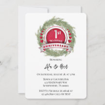 Pine Needle Wreath Red 1. Hochzeitstag