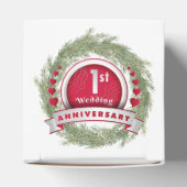 Pine Needle Wreath Red 1. Hochzeitstag Geschenkschachtel (Oben)
