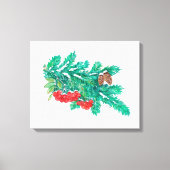 Pine Needles and Berries Canvas Print Leinwanddruck (Vorderseite)