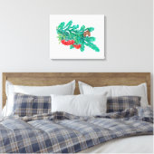 Pine Needles and Berries Canvas Print Leinwanddruck (Insitu (Schlafzimmer))