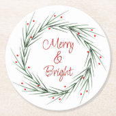 Pine Needles and Berries Kleider Runder Pappuntersetzer (Vorderseite)