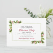 Pine Needles | Business Holiday Weihnachten Party Einladung (Stehend Vorderseite)