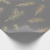 PINE NEEDLES GRAU UND GELBEN PAPIER GESCHENKPAPIER (Ecke)