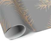 PINE NEEDLES GRAU UND GELBEN PAPIER GESCHENKPAPIER (Rolleneckpunkt)