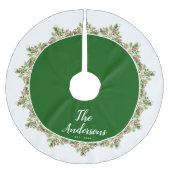 Pine Needles und Berries Familie Weihnachten Polyester Weihnachtsbaumdecke (Vorderseite)