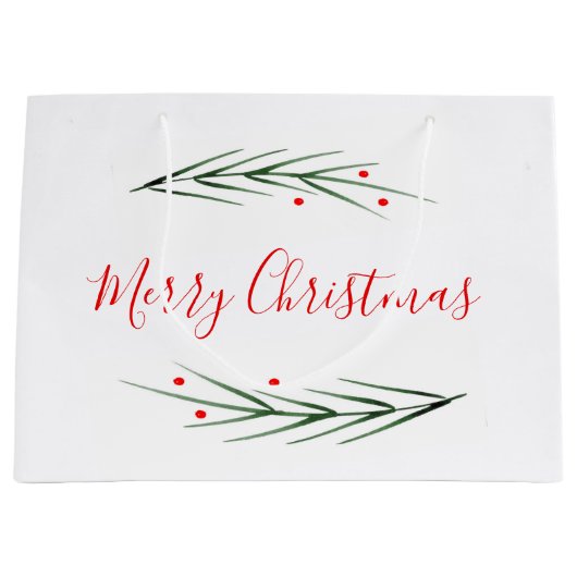 Pine-Needles und Berries Große Geschenktüte (Vorderseite)