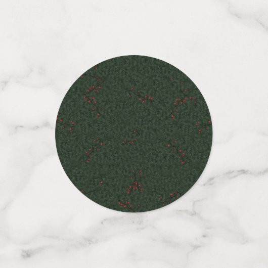 Pine Needles und Red Berries Konfetti (Klein Vorderseite)