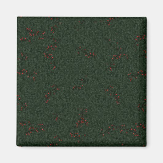 Pine Needles und Red Berries Magnet (Vorne)