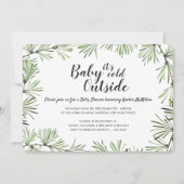 Pine Needles Winter Baby Dusche Einladung (Vorderseite)