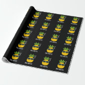 Pine-Nickerchen Funny Fruit Ananas Pun Dark BG Geschenkpapier (Ungerollt)