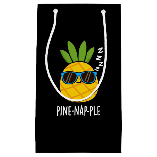 Pine-Nickerchen Funny Fruit Ananas Pun Dark BG Kleine Geschenktüte (Vorderseite)