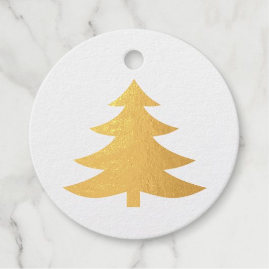 Pine oder Weihnachtsbaum in Golden oder Silberfoli Geschenkanhänger (Vorderseite)