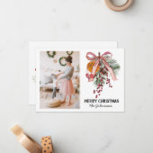 Pine Orange Foto Weihnachtskarte Mitteilungskarte (Vorderseite/Rückseite Beispiel)