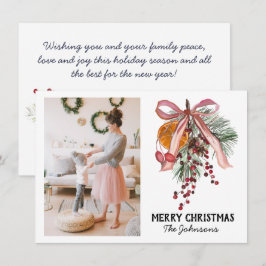 Pine Orange Foto Weihnachtskarte Mitteilungskarte