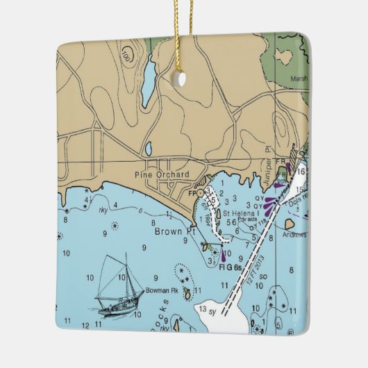 Pine Orchard Branford CT Chart Keramikornament (Links)