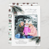 Pine & Pine Cone Foto Feiertagskarte (Vorne/Hinten)