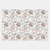 Pine Pine Cones Red Berries Weihnachten Geschenkpapier Set (Vorderseite 2)