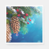 Pine Pine Cones Snow Berries Serviette (Vorderseite)