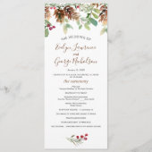 Pine Red Berry Winter Greenerity Wedding Program Programm (Vorderseite)