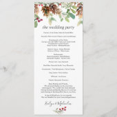 Pine Red Berry Winter Greenerity Wedding Program Programm (Rückseite)