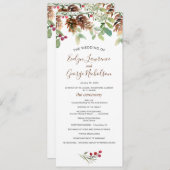 Pine Red Berry Winter Greenerity Wedding Program Programm (Vorne/Hinten)