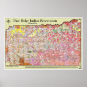 Pine Ridge Indian Reservation Map Poster (Vorne)
