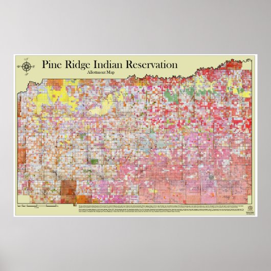 Pine Ridge Indian Reservation Map Poster (Vorne)