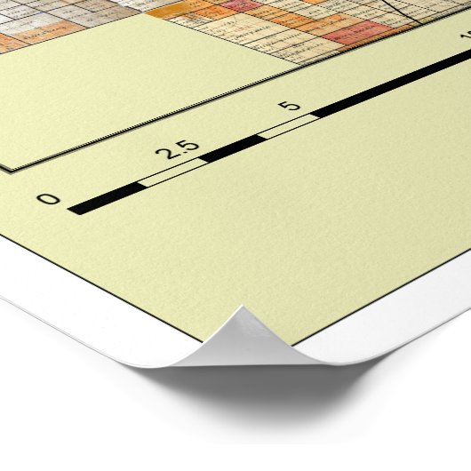 Pine Ridge Reservation Karte mit Bezirken Poster (Ecke)