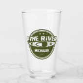 Pine River Michigan Kayaking Glas (Vorderseite)