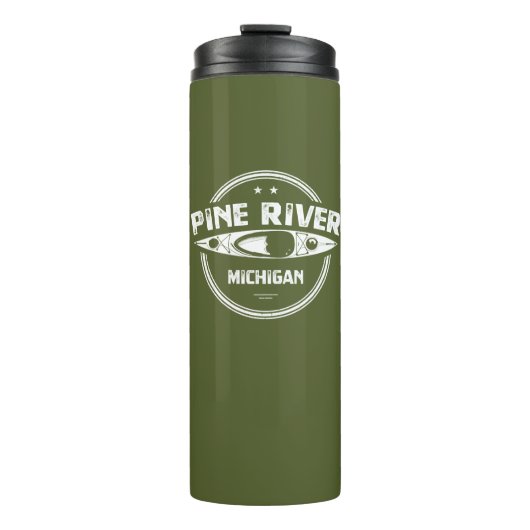 Pine River Michigan Kayaking Thermosbecher (Vorderseite)