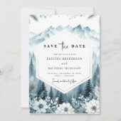 Pine Romance Mountain Wedding Save The Date (Vorderseite)