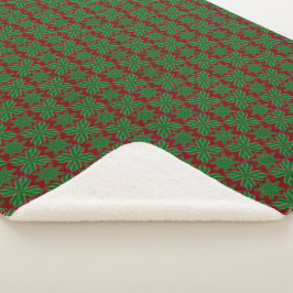 Pine Snowflakes Garnet Sherpa Blanket (3 Größen) Sherpadecke