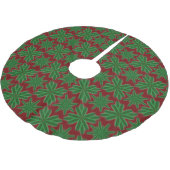 Pine Snowflakes Garnet Tree Skirt Polyester Weihnachtsbaumdecke (Schrägansicht)
