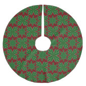 Pine Snowflakes Garnet Tree Skirt Polyester Weihnachtsbaumdecke (Vorderseite)