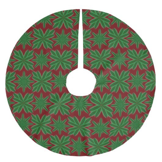 Pine Snowflakes Garnet Tree Skirt Polyester Weihnachtsbaumdecke (Vorderseite)