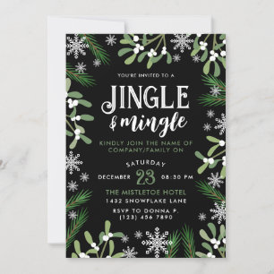 Pine Snowflakes Jingle & Mingle Weihnachts-Party Einladung