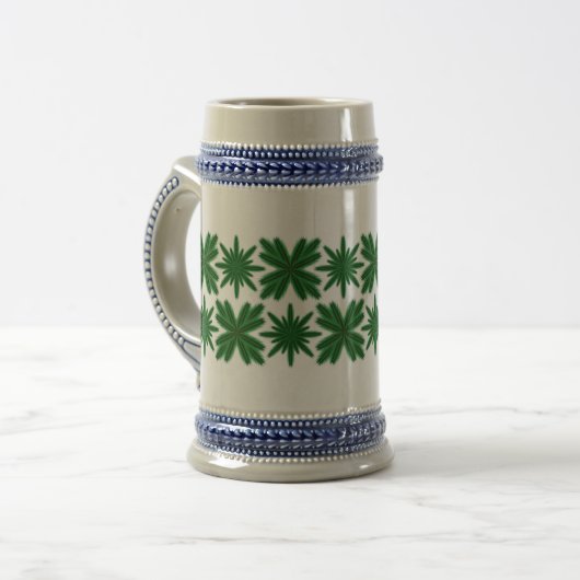 Pine Snowflakes Stein Bierglas (Vorderseite Links)