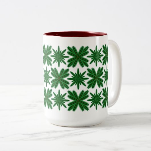 Pine Snowflakes Tasse 15oz. (VorderseiteRechts)