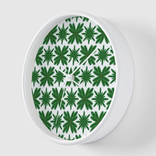 Pine Snowflakes Wood Gerahmte Uhr (Winkel)