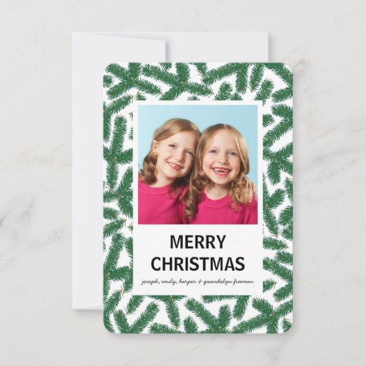 Pine Sprigs - 3x5 Frohe Weihnachtskarte Einladung (Vorderseite)