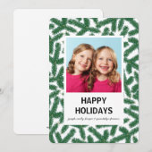 Pine Sprigs - Happy Holidays Card Einladung (Vorne/Hinten)