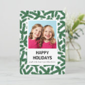 Pine Sprigs - Happy Holidays Card Einladung (Stehend Vorderseite)