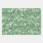 Pine Sprigs Holiday Wrapping Paper Flat Sheet Set Geschenkpapier Set (Vorderseite)