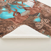 Pine Stag Sherpa Blanket LightBlue Sherpadecke (3/4)